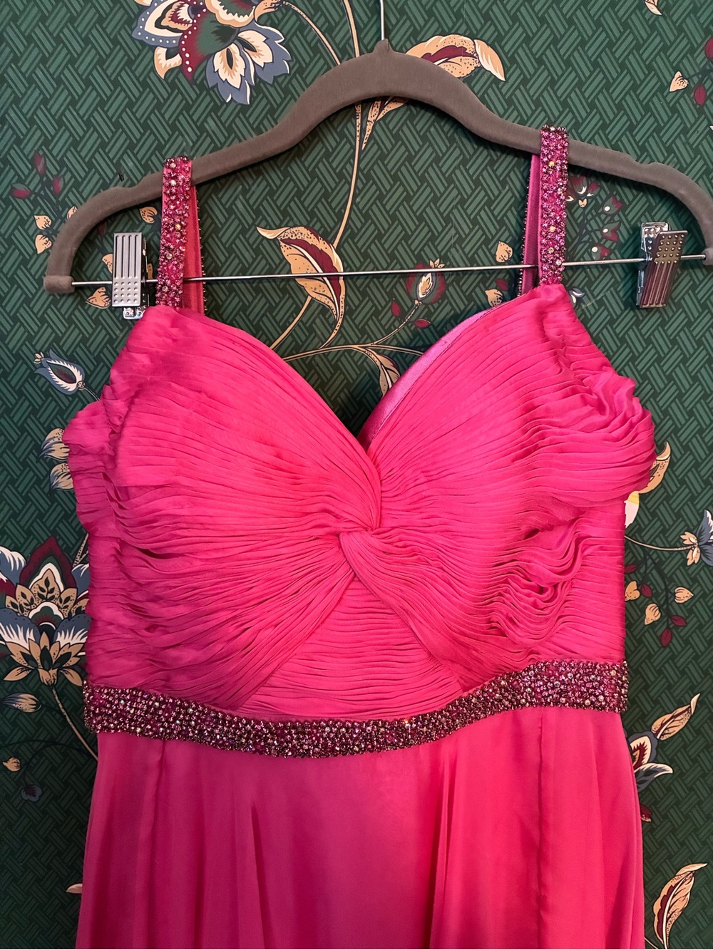 Strapless Sweetheart Chiffon Evening Dress in Hot Pink Sherri Hill (read!) - Picture 2 of 8